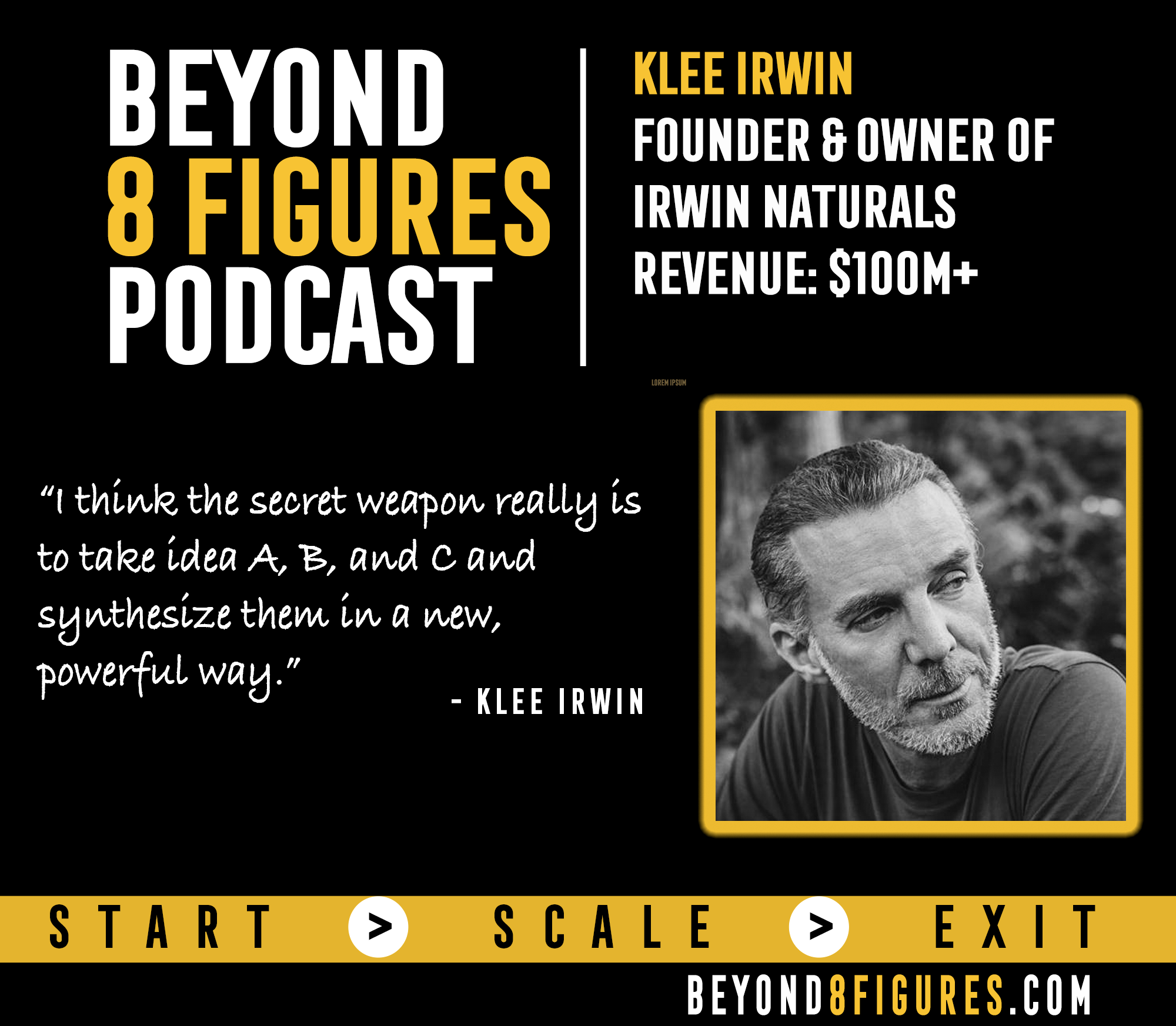 $100M+ in Annual Revenue – Klee Irwin, Irwin Naturals