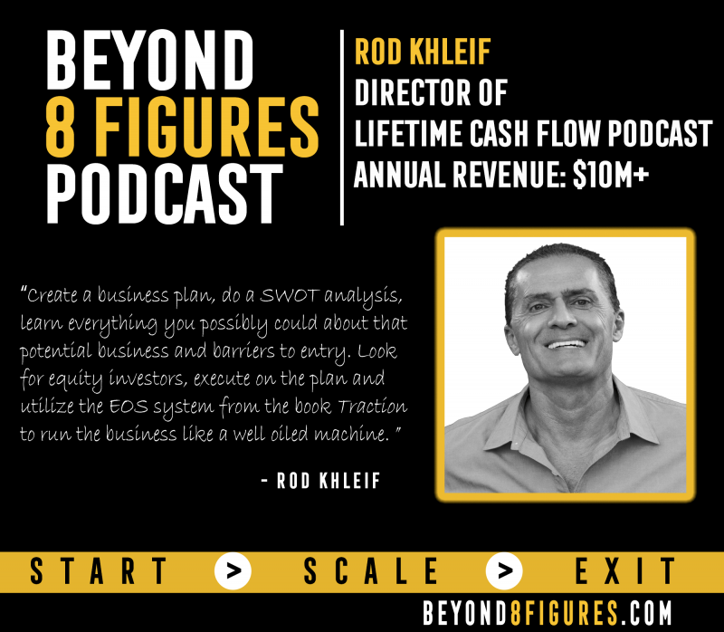 $10+ Million in Annual Revenue – Rod Khleif, Lifetime Cash Flow Podcast